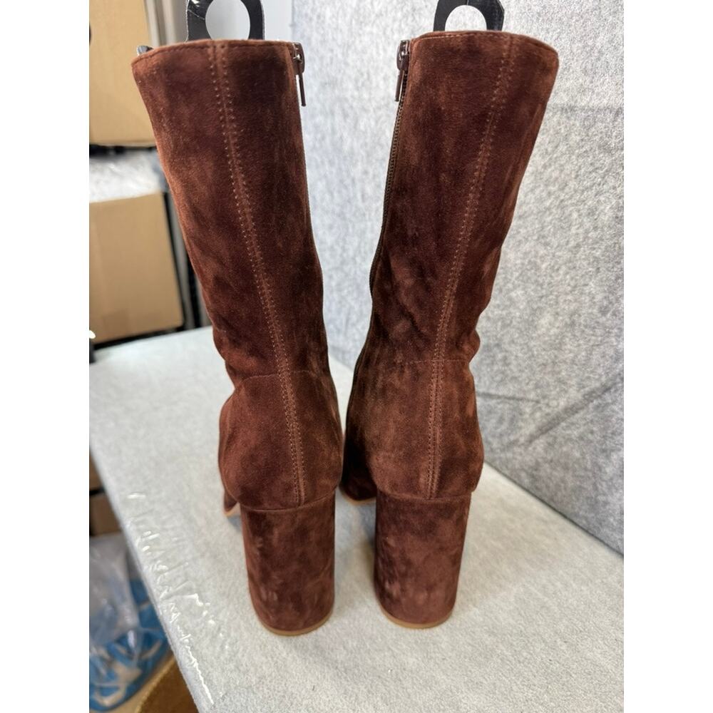 Steve Madden Chocolate Suede Heeled Boots - Picture 4 of 9